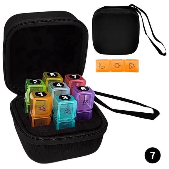 DIYING Portable 7-Day Pill Organizer with Pill Box and Pill Organizer, Black