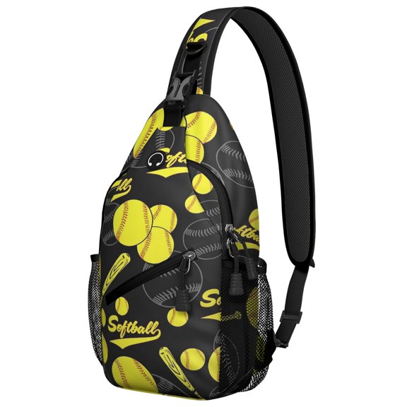 Travel-Ready Crossbody Bag Lightweight Shoulder Backpack with Baseball Print, Anti-Theft Pocket Versatile for Sports, Commuting