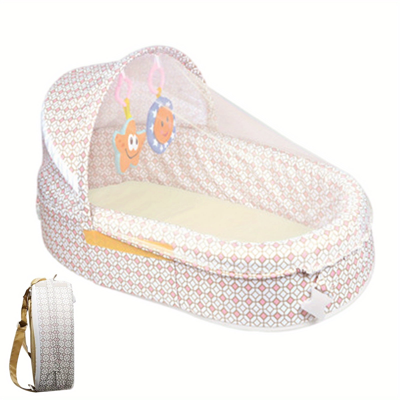 Travel-Ready Portable Bassinet For Babies, Foldable, Sun Protection ...