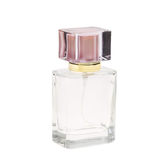 Travel Refillable Perfume Atomizer 1.7 oz / 50ml Fine Mist Metal Sprayer Crystal Glass Empty Cologne Dispenser Bottle Portable Makeup Fluid Leakproof Spray Container for Vacation Pink