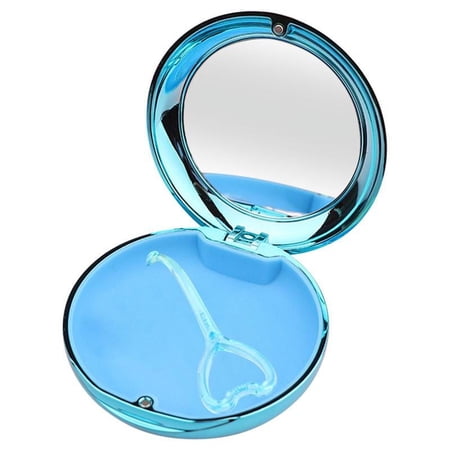 Travel Retainer Case with Mirror Storage Container with Vent Holes Silicone Liner Storage Boxes Mouth Guard