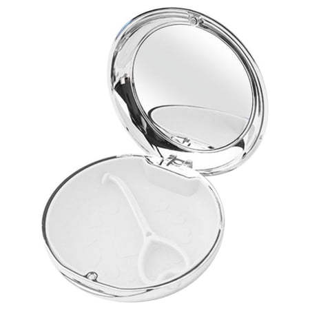 Travel Retainer Case with Mirror Storage Container with Vent Holes Silicone Liner Storage Boxes Mouth Guard
