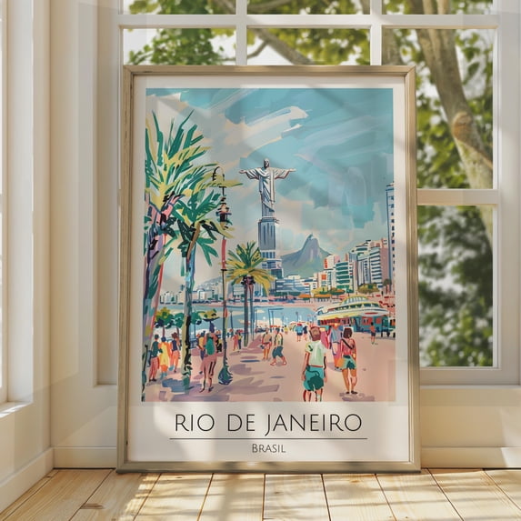 Travel Rio De Janeiro Brazil Christ The Redeemer Sketch Poster , Poster ...