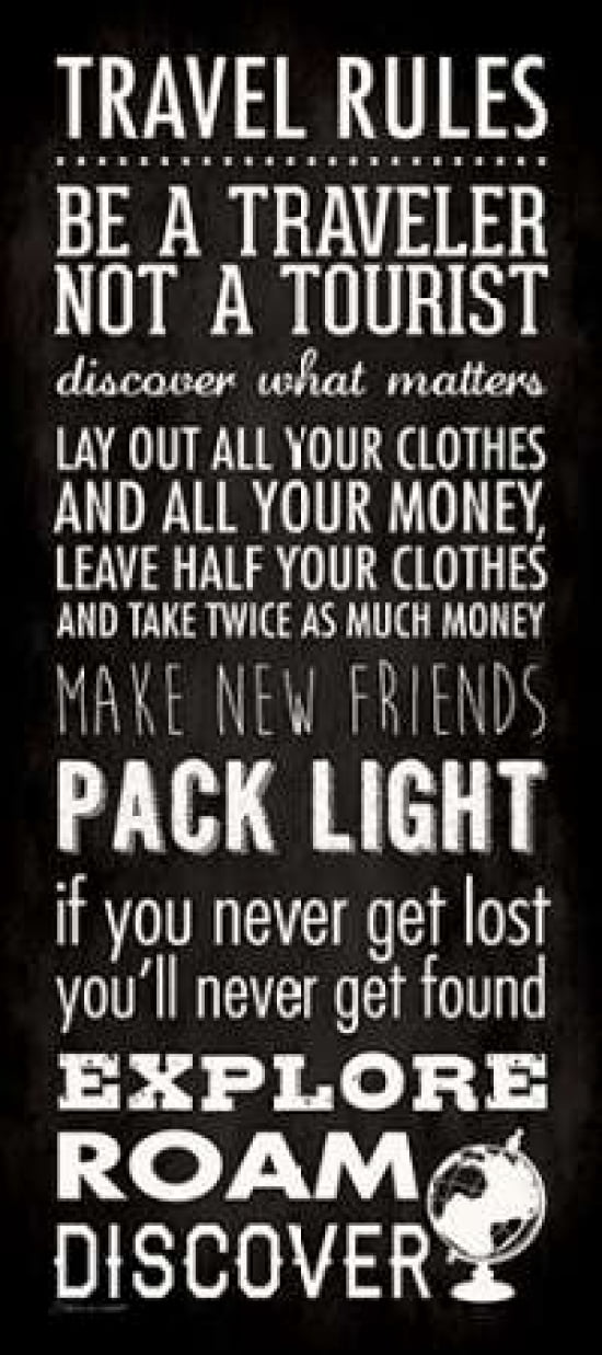 Travel Rules I Canvas Art - Stephanie Marrott (24 x 48)