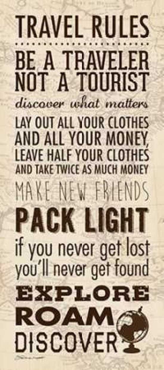 Travel Rules II Canvas Art - Stephanie Marrott (24 x 48)