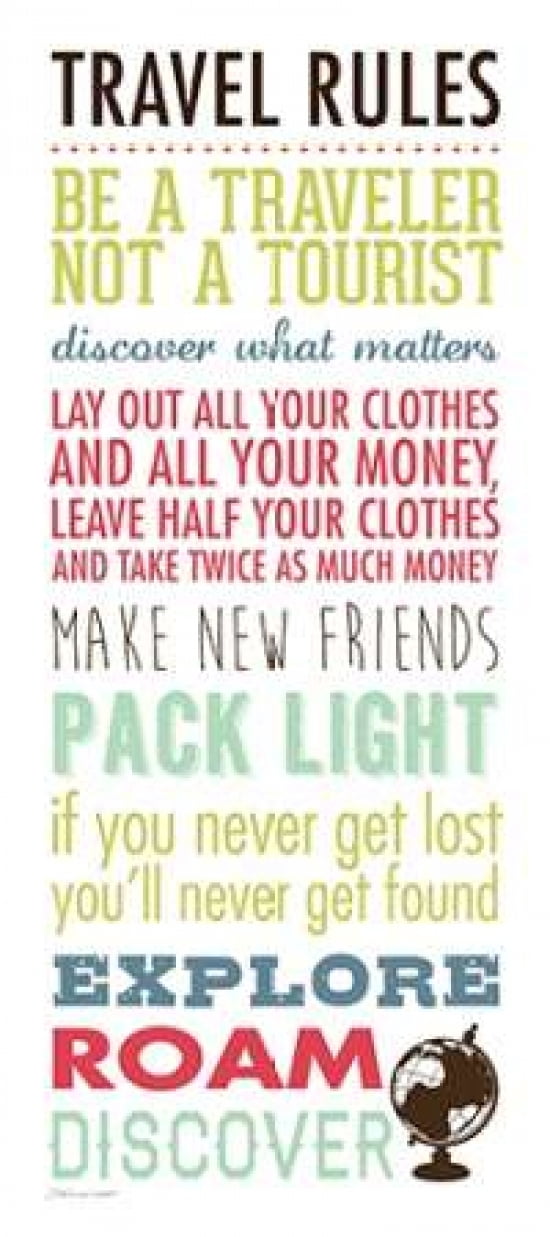 Travel Rules III Canvas Art - Stephanie Marrott (10 x 20)