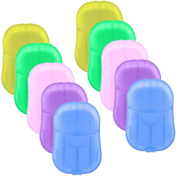 Travel-Safe Mini Paper Soaps in Eco-Friendly Packaging for Camping & On-The-Go, 10x20 Sheets per Box.