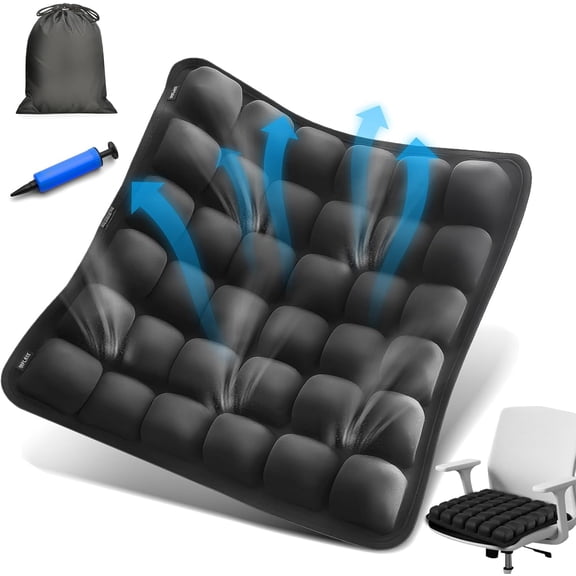 Travel Seat Cushion for Airplane Inflatable 3D Air Cell Cushions, Ergonomic Long Flights, Portable Cushions Offer Support at Home, Work, Car, or in Transit