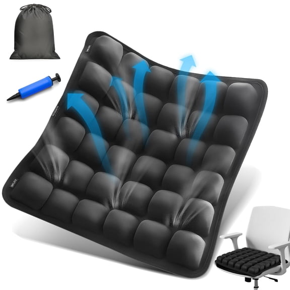 Travel Seat Cushion for Airplane Inflatable 3D Air Cell Seat Cushions, Ergonomic Travel Cushion for Long Flights, Portable Seat Cushions Offer Support at Home, Work, Car, or in Transit