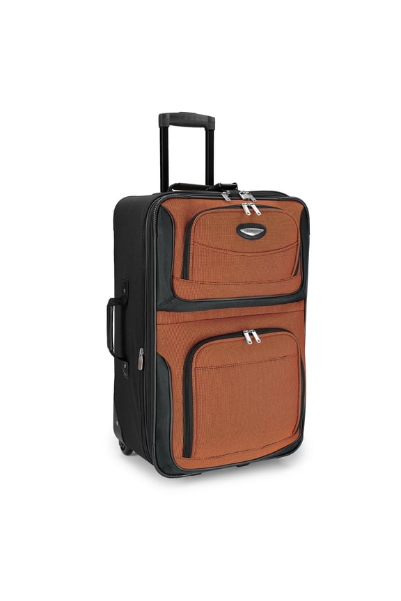 Amsterdam Expandable Rolling Upright Luggage, Orange, 25" Checked Medium
