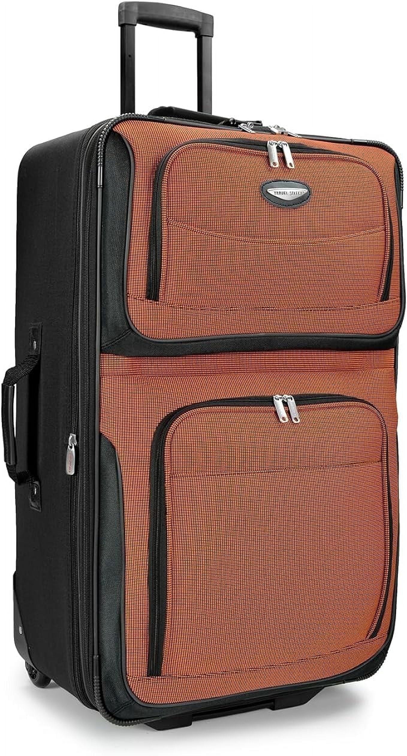 Travel Select Amsterdam Expandable Rolling Upright Luggage, Orange, 29" Checked Medium