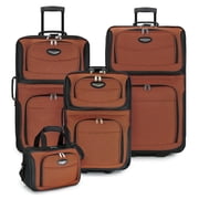 Travel Select Amsterdam Expandable Rolling Upright Luggage, Orange, 4-Piece Set 16/21/25/29