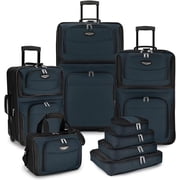 Travel Select Amsterdam Expandable Rolling Upright Luggage Set w/ Packing Cubes, Navy, 8-Piece Set