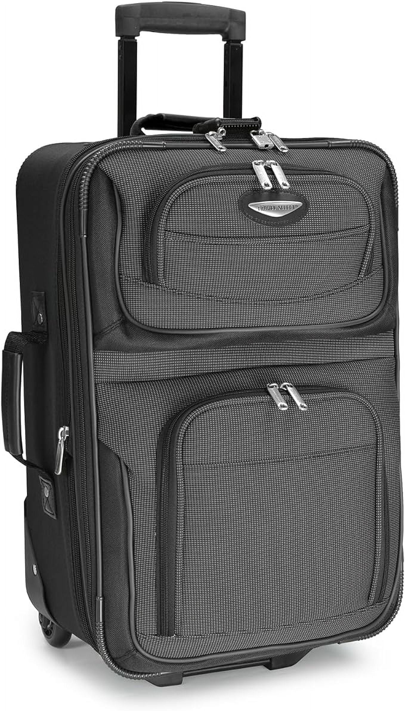 Travel Select Amsterdam Softside Expandable Rolling Luggage, TSA-Approved, Lightweight, Gray, 21" Carry-on