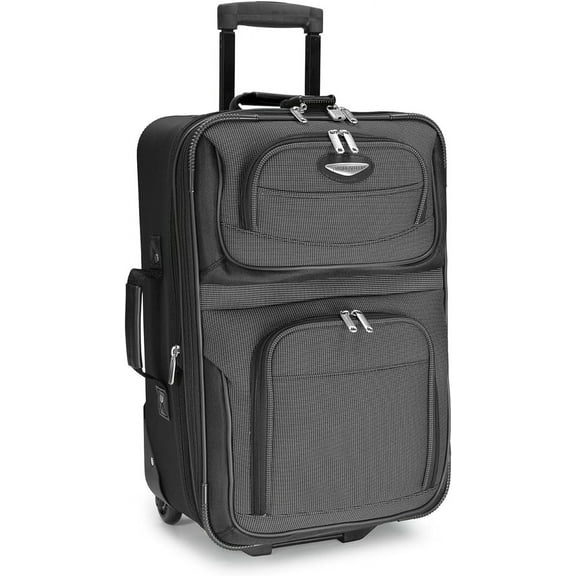 Travel Select Amsterdam Softside Expandable Rolling Luggage, TSA-Approved, Lightweight, Gray, 21" Carry-on