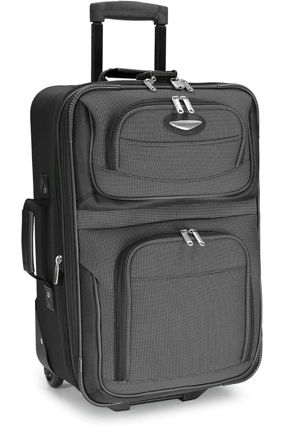 Amsterdam Softside Expandable Rolling Luggage, TSA-Approved, Lightweight, Gray, 21" Carry-on
