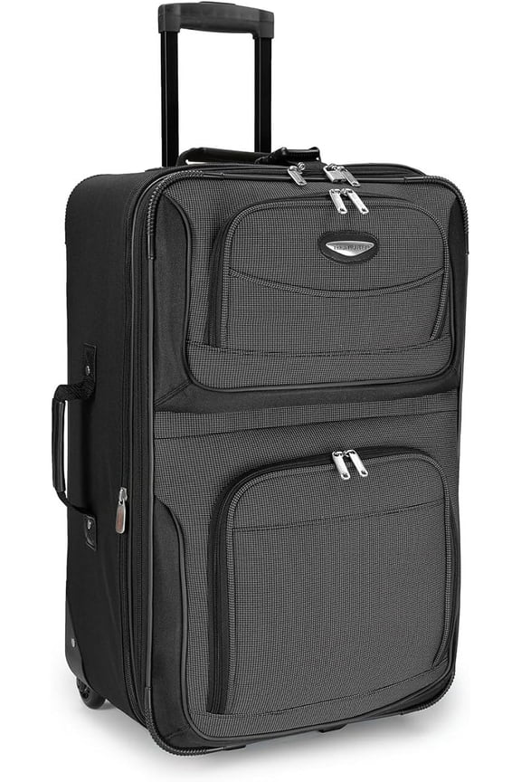 Amsterdam Softside Expandable Rolling Luggage, TSA-Approved, Lightweight, Gray, 25" Checked Medium