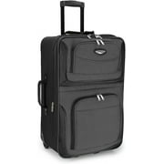 حقيبة سفر Softside القابلة للتوسيع من Travel Select Amsterdam، معتمدة من إدارة أمن النقل، خفيفة الوزن، رمادية اللون، مقاس متوسط 25 بوصة