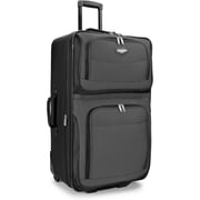 حقيبة سفر Softside القابلة للتوسيع من Travel Select Amsterdam، معتمدة من إدارة أمن النقل، خفيفة الوزن، رمادية اللون، مقاس كبير 29 بوصة