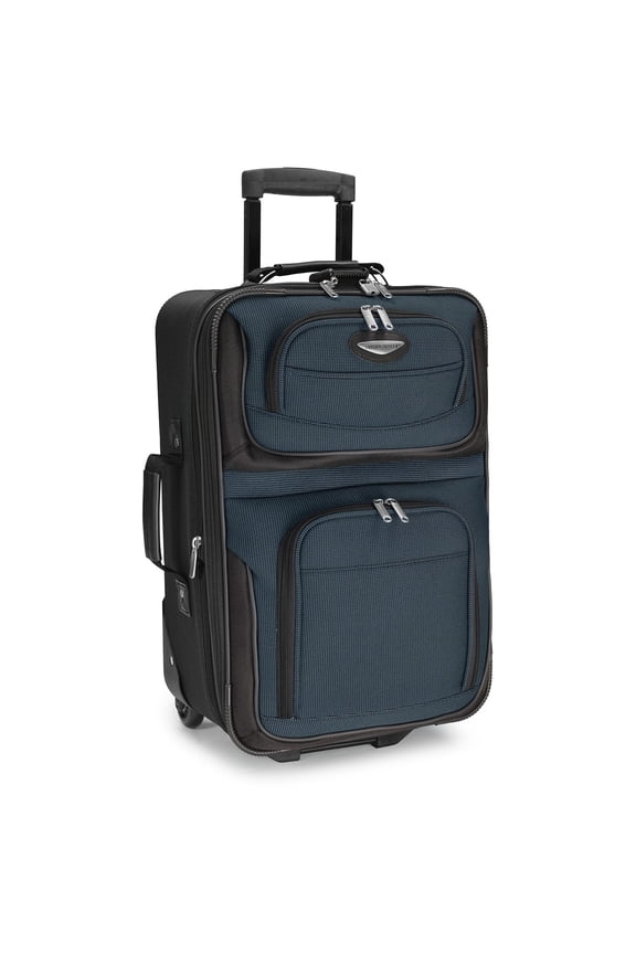 Amsterdam Softside Expandable Rolling Luggage, TSA-Approved, Lightweight, Navy, Carry-on 21-Inch