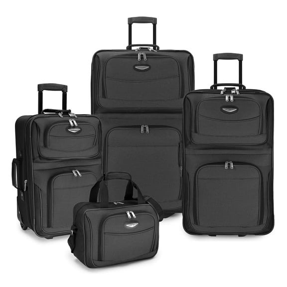 Travel Select Amsterdam Softside Expandable Rolling Upright Luggage Set, Burgundy, 4-Piece (29/25/21/15)