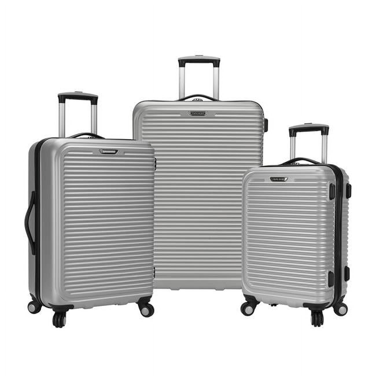 Travel Select Savannah 3 Piece Hardside Spinner Luggage Set, Silver