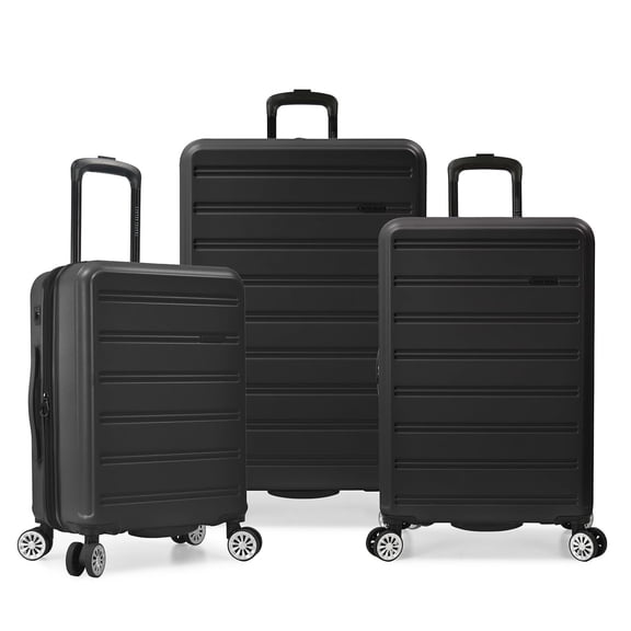 Travel Select Snowcreek Hardside Expandable Spinner Luggage Set w/ USB Port, Black, 3-Piece Set: 21"/ 26"/ 30"