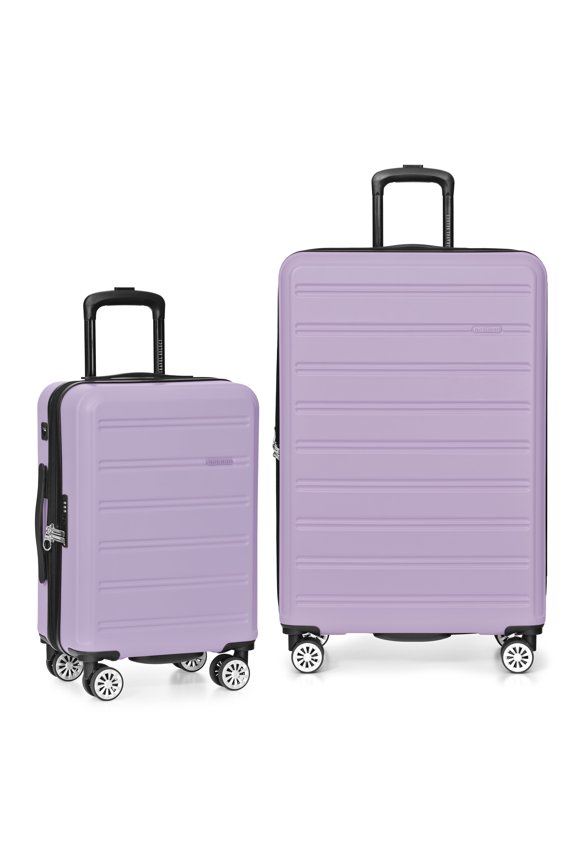 Snowcreek Hardside Expandable Spinner Luggage Set w/ USB Port, Lavender (2PC - 21" Carry-on, 30" Large)