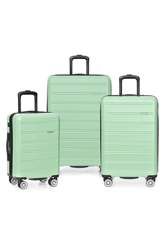 Snowcreek Hardside Expandable Spinner Luggage Set w/ USB Port, Mint, 3-Piece Set: 21"/ 26"/ 30"