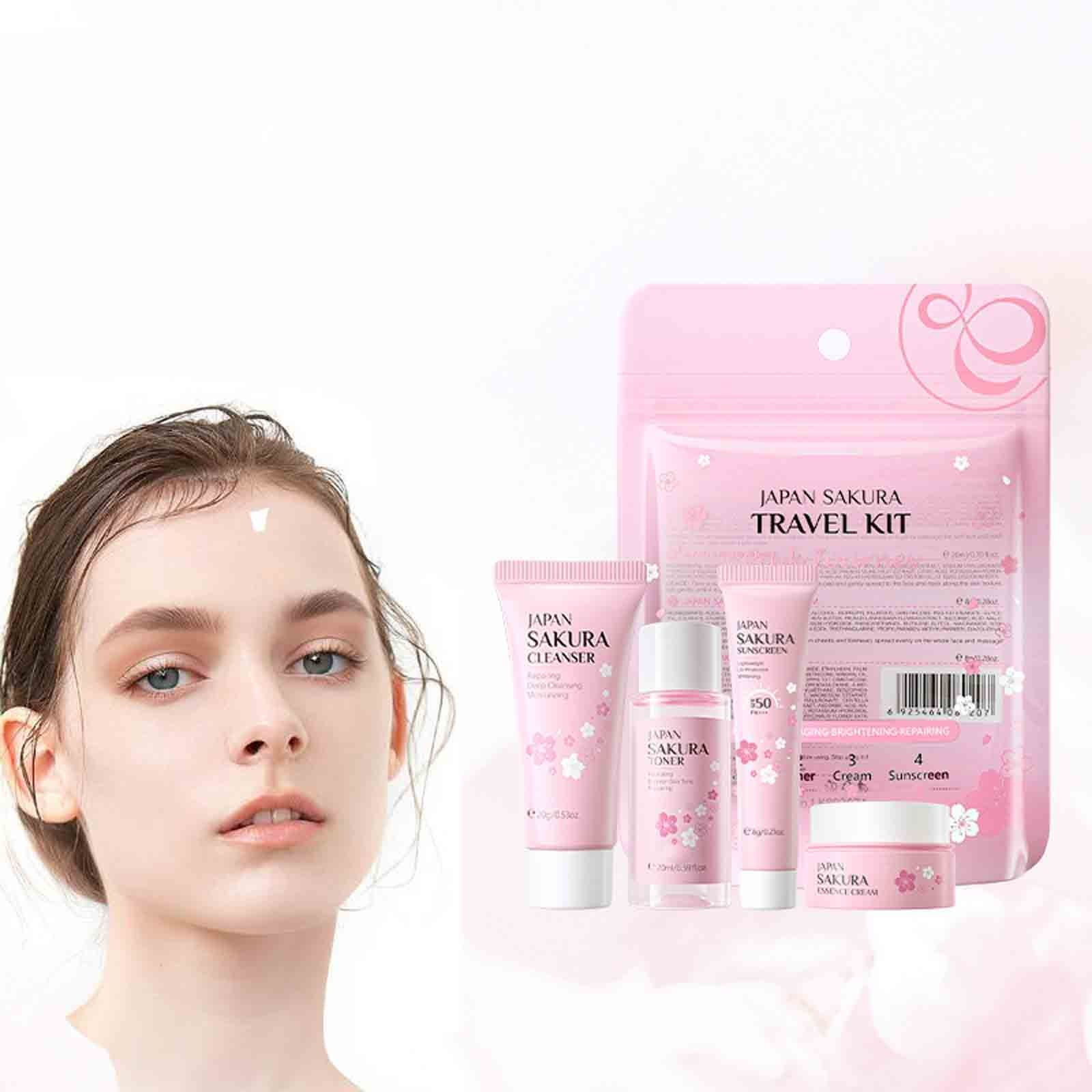 Travel Set 4-piece Facial Care Moisturizing Face Cream Lotion Facial Cleanser 80ml