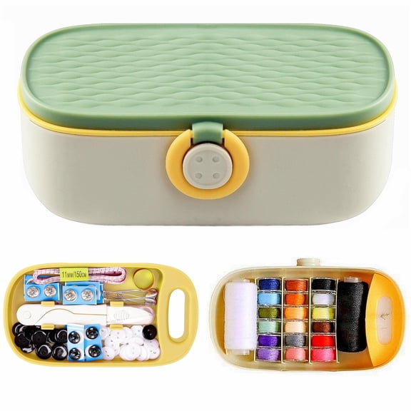 Travel Sewing Kit 135 Pcs, All-in-One Sewing Supplies Organizer for Clothes, Toys, Pets, Includes Threads, Needles, Buttons, Green