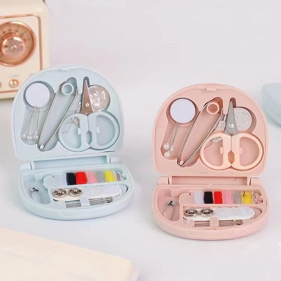 Travel Sewing Kit Mini Needle and Thread Box Portable Lightweight Emergency Set for Home and Outdoor Use