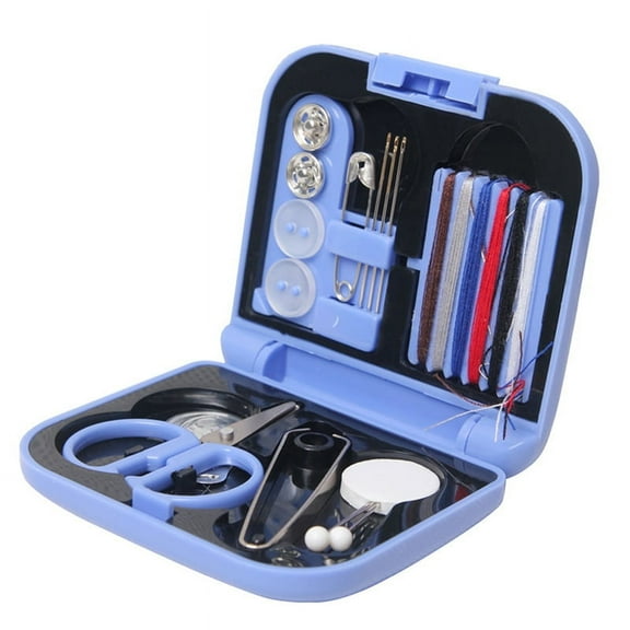 Travel Sewing Kit Thread Needles Mini Case Plastic caca Scissors Pins Tape Q0D9