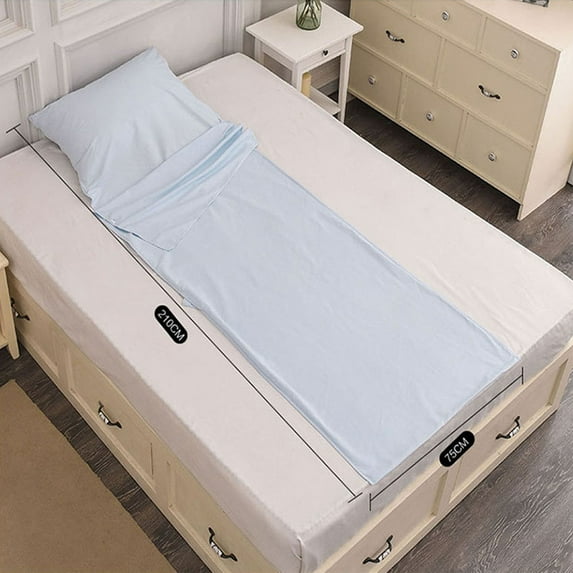 Travel Sheet Sleep Sack, Rectangular, Lightweight Warm Roomy Cotton Sleeping Bag Liner for Camping, Overnight Guests, Youth Hostel Hotel Stays, Picnic, Planes, Trains, Four-Season Bags with Stuff Sack