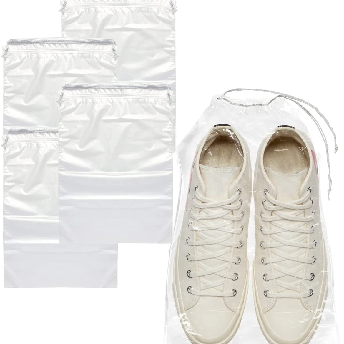 Travel Shoe Bags 12" x 16.5" in Bulk. Pack of 1000 Clear Pla