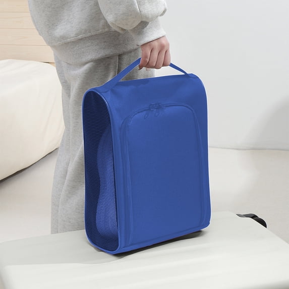 Travel Shoe Bags Clear View Large Storage Organizer, Fits Men Size 11, Washable Reusable Polyester, for Suitcase Gym Moving Home Storage - Blue (1-Pack)