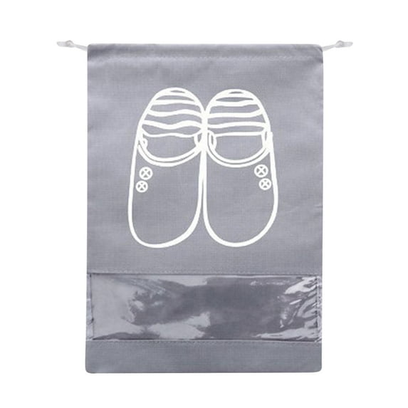 Travel Shoe Bags with Drawstring, Non-Woven Shoe Storage Organizers for Men & Women, Large Portable Shoe Pouches with Transparent Window for Sports Sneakers, Home & Luggage Organization (1 Pack)