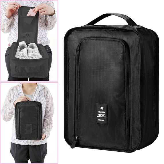 Travel Shoe Organizer Bag for Suitcase - Foldable Shoe Storage Case for Men Women - Portable Hand Carry Clothes Organizer for Business Trips Weekend Getaway - Multipurpose Packing Cube for Luggage