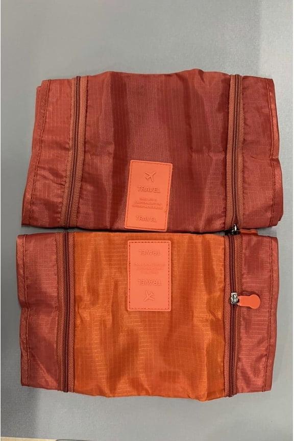 Travel Shoe Organizer Bag, Usupdd Foldable Portable Storage Case for Shoes, 11.81x8.26x4.72 Inch Lightweight Handheld Closet Organizer for Business Trip, Orange