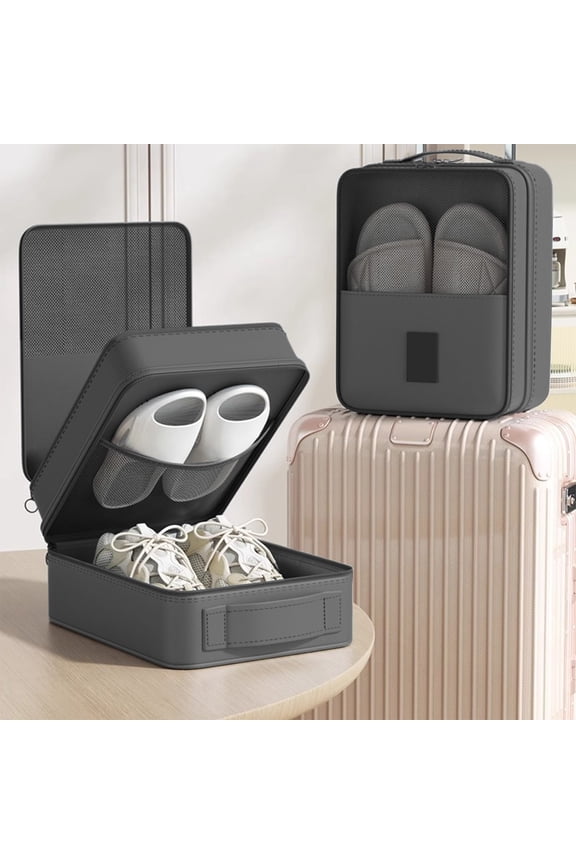 Travel Shoe Organizer with Luggage Strap Water- Breathable Mesh Window Fits US Sizes 5.5-12 for Men Women Hanging Storage for Sneakers Slippers Flats