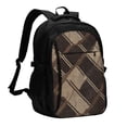 thumbnail image 1 of Travel Shoulder Computer Backpack 18 X 13.4 X 8.3in With Usb Cable And Music Jack Multi-Space Pocket Argyle Plaid Brown_17043_2, 1 of 7