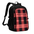thumbnail image 1 of Travel Shoulder Computer Backpack 18 X 13.4 X 8.3in With Usb Cable And Music Jack Multi-Space Pocket Coral Buffalo Plaid Check Tartan Scotland_2, 1 of 7