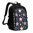 thumbnail image 1 of Travel Shoulder Computer Backpack 18 X 13.4 X 8.3in With Usb Cable And Music Jack Multi-Space Pocket Independence Day Theme Elements Star (6), 1 of 7