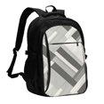 thumbnail image 1 of Travel Shoulder Computer Backpack 18 X 13.4 X 8.3in With Usb Cable And Music Jack Multi-Space Pocket Lightslategray Geometric Lines_3, 1 of 7