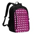 thumbnail image 1 of Travel Shoulder Computer Backpack 18 X 13.4 X 8.3in With Usb Cable And Music Jack Multi-Space Pocket Magenta Houndstooth_2, 1 of 7