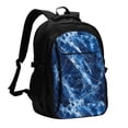 thumbnail image 1 of Travel Shoulder Computer Backpack 18 X 13.4 X 8.3in With Usb Cable And Music Jack Multi-Space Pocket Royalblue Marble_1, 1 of 7