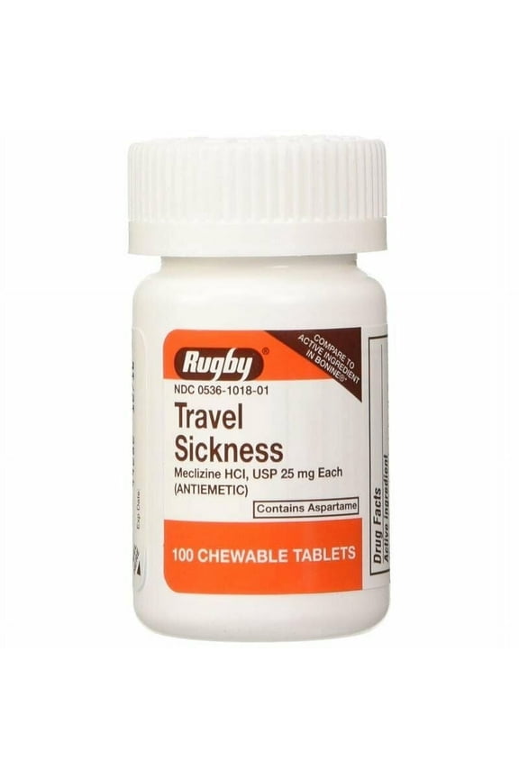 Travel Sickness Chewables 25MG 100 Count per Bottle 3 Pack