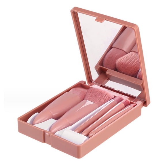 Travel Size Makeup Brushes Set- 5Pcs Powder Concealers Eye Shadows Pink Makeup Brushes,Mini Makeup Brushes,style 1