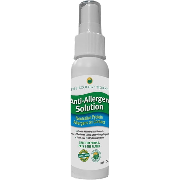 Travel Size| Plant-Based Dog & Cat Allergy Spray, Dander Remover & Dust Mite Waste Reducer for Relief from Allergies - Cleans Bedding & Furniture Naturally, Fragrance-Free