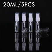 Travel Size Spray Bottle 20ML | Transparent Plastic Fine Mist Mini Refillable Sprayer | Leakproof Small Empty Bottles for Perfume, Cleaning, | 5 Pack | Portable Dispenser